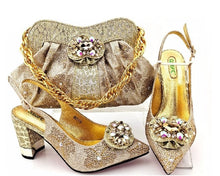 Load image into Gallery viewer, ITALIA CRYSTAL SHOES &amp; BAG SET
