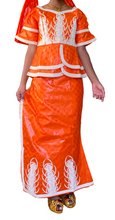 Load image into Gallery viewer, BAZIN AFRICAN WOMEN DRESS
