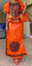 Load image into Gallery viewer, BAZIN AFRICAN WOMEN DRESS
