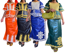 Load image into Gallery viewer, BAZIN AFRICAN WOMEN DRESS
