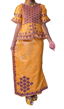 Load image into Gallery viewer, BAZIN AFRICAN WOMEN DRESS
