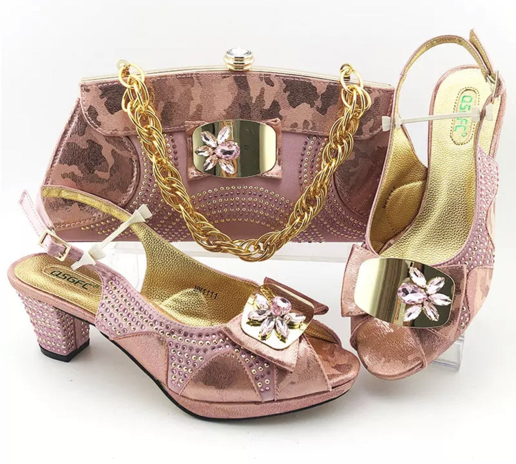 ITALY CRISTAL SET SHOE AND BAG