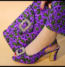 Load image into Gallery viewer, Handbag &amp; heel set African designs
