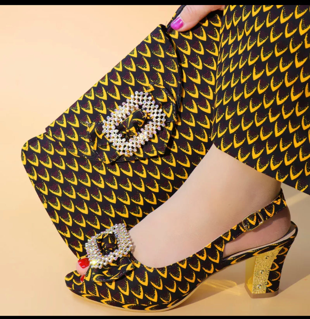 Handbag & heel set African designs