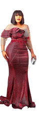 Load image into Gallery viewer, Queens Africans Night dress with beautiful shoulder design
