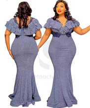 Load image into Gallery viewer, Queens Africans Night dress with V neck
