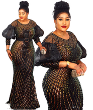 Load image into Gallery viewer, Queens Africans Night dress with long sleeve
